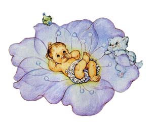 мотив с четкими краями - цветок с малышом