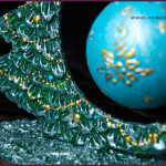 Декор елочки и шара: рельеф с гирляндами из потали